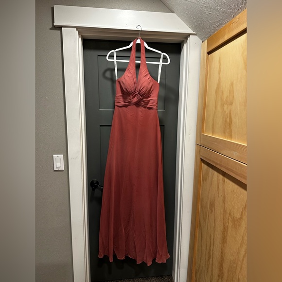 Size 4 Azazie Desert Rose Chiffon Bridesmaid dress - Picture 2 of 5